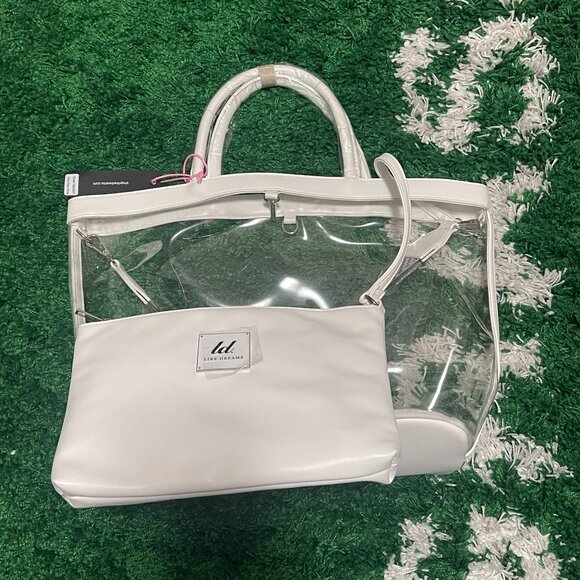 Like Dream Clear Tote Bag, Crossbody Bag, Stadium Approved Clear Purse & Wh 2pcs - Picture 2 of 7